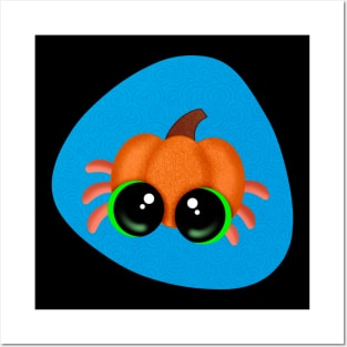 Cute Little Big Eyed Pumpkin Hermit Crab Posters and Art